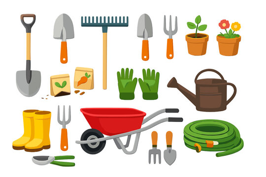 Garden Tools and Supplies Flat Design