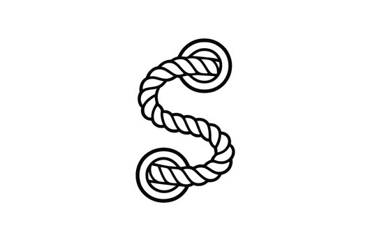 Stylized letter S made of rope on a gradient background