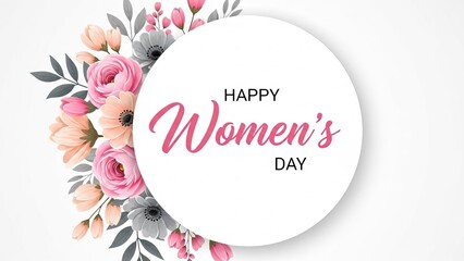 Happy women's day celebration with beautiful floral wishes for international women's day