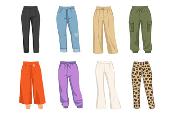Collection of Eight Pairs of Stylish Pants