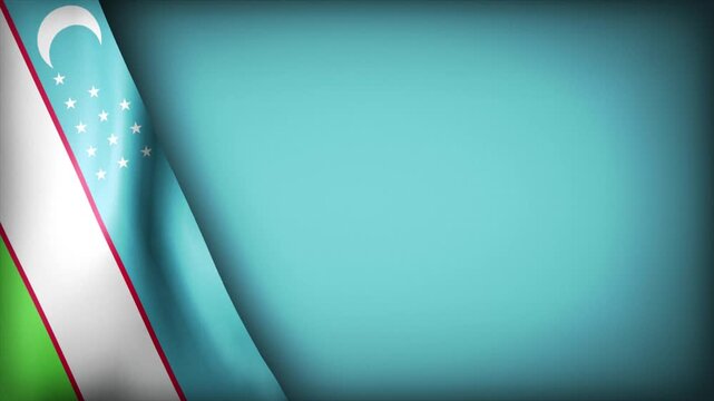 High Quality National Animated Background with Wavy Flag of UZBEKISTAN