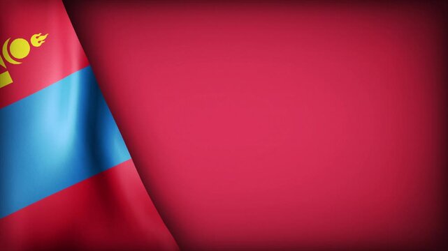 High Quality National Animated Background with Wavy Flag of MONGOLIA