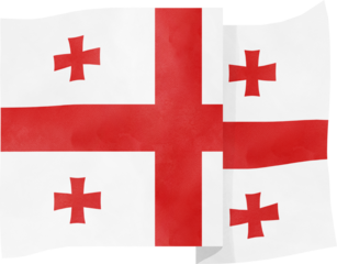 illustration of Georgia flag in watercolor style