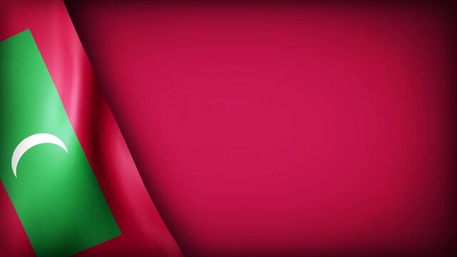 High Quality National Animated Background with Wavy Flag of MALDIVES