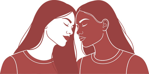 International women's day celebration silhouette isolated on transparent background