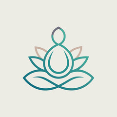This minimalist line art logo depicts a person in a serene yoga pose representing wellness and tranquility ideal for studios and practitioners