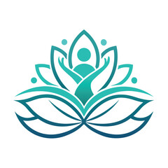 This elegant eps file showcases a beautifully designed lotus flower logo created using adobe illustrator ideal for yoga and meditation practices