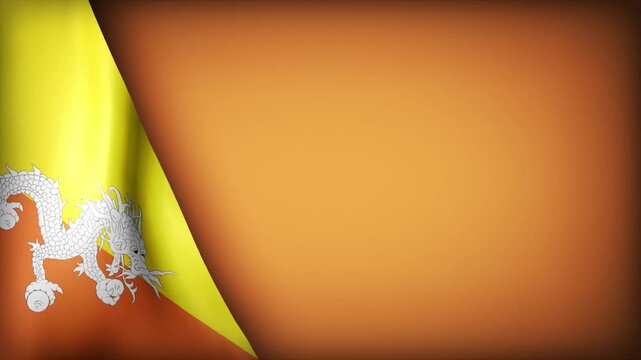 High Quality National Animated Background with Wavy Flag of BHUTAN