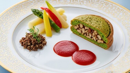 Gourmet vegetable wrap with accompaniments