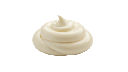 Dollop of white cream isolated on transparent background