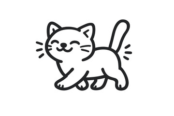 Obraz premium Cute cartoon cat illustration with a happy expression