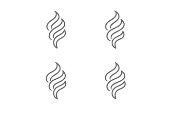 Obraz premium Four abstract flame icons on a grey background