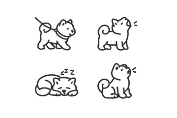 Obraz premium Shiba Inu Dog Poses