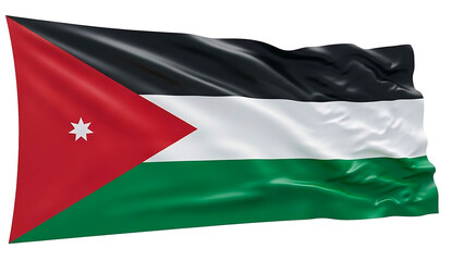 Jordan flag waving proudly in the wind, showcasing the colors of the nation