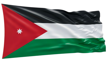 Jordan flag waving proudly in the wind, showcasing the colors of the nation