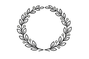 Laurel wreath with berries on a gray background