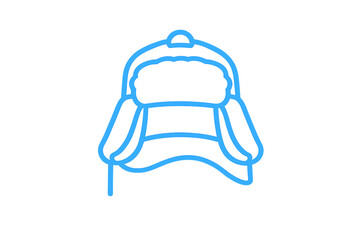Fototapeta premium Stylized Neon Icon of a Winter Hat