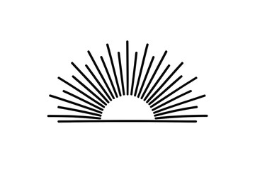 Minimalist Sunburst Graphic on Gradient Background