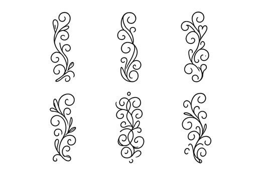 Ornate floral flourish borders in a vintage style
