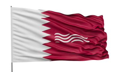 A Qatar flag waving proudly in the wind, showcasing its rich cultural heritage. The flag is a symbol of national identity and unity.