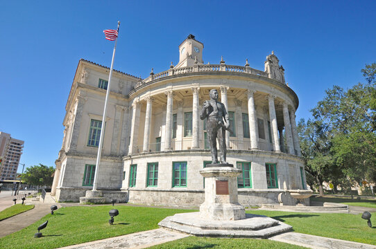 MIAMI FLORIDA - USA - OCTOBER 29 2012: Coral Gables City Hall is a historic site in Coral Gables, Florida. On July 24, 1974, it was added to the U.S. National Register of Historic Places.