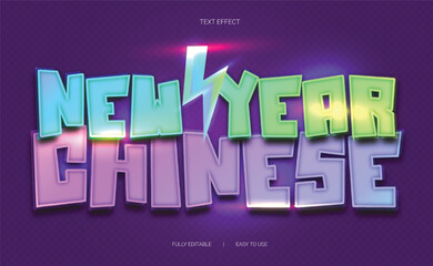 Obraz premium Chinese Year New Years Text Effect 