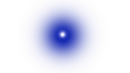 Bright Blue Glowing Light Orb with Soft Radial Blur on White Background, Abstract Digital Lens Flare Design Element