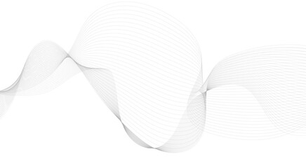 Fototapeta premium Abstract wave element for design. Digital frequency track equalizer. Stylized line art background. Vector illustration. Wave with lines created using blend tool.
