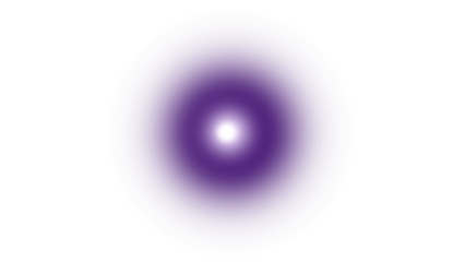 Deep Indigo Glowing Light Orb with Soft Radial Blur on White Background, Moody Dark Purple Lens Flare Design Element