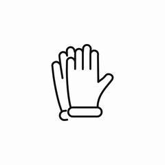 pair protective gloves icon sign vector