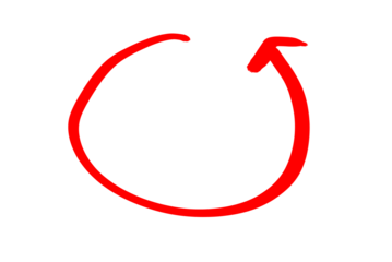 Red arrow hand drawn Isolated on transparent background