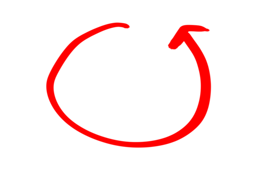 Red arrow hand drawn Isolated on transparent background - Powered by Adobe