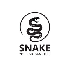 illustration of black snake isolated on white background