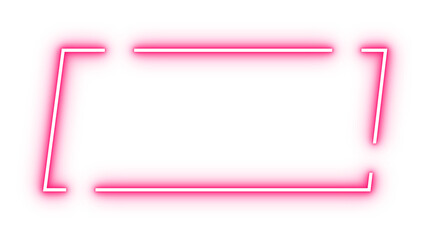 Pink neon glowing open rectangular frame