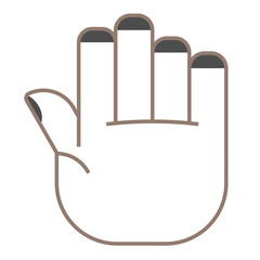 Minimalist Geometric Hand Illustration with Black Fingertips
