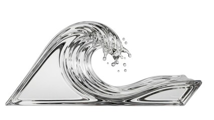 Transparent Water Wave Splash Isolated on White Background