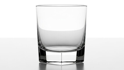Empty Whiskey Glass on White Background