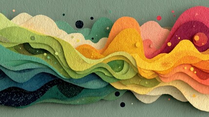 Abstract Colorful Waves of Paper Texture in Earthy Tones