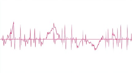 ecg. Red ECG line pattern transitioning from flat to sharp peaks on white background, medical graphic. STEM education sheets.
