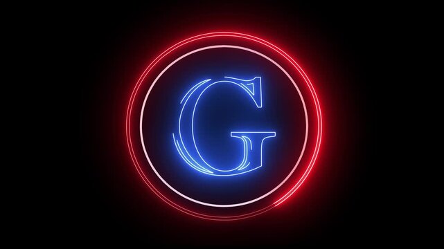 G letter minimal single alphabet logo animation in round circle dark background