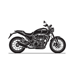 Obraz premium Modern Racing Bike Black Silhouette on White Background