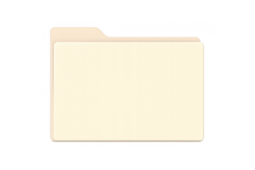 Manila folder presenting office organization, file management, and information storage concept. Transparent background
