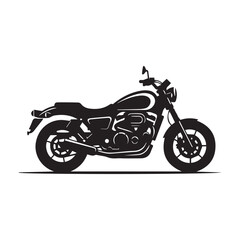 Obraz premium Modern Racing Bike Black Silhouette on White Background