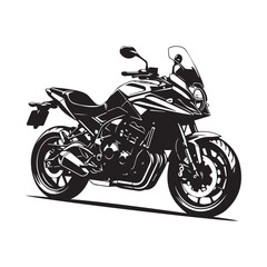 Obraz premium Modern Racing Bike Black Silhouette on White Background