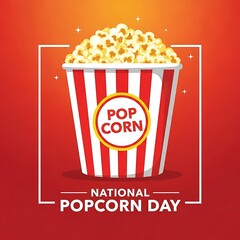 National popcorn day celebration with delicious popcorn bucket
