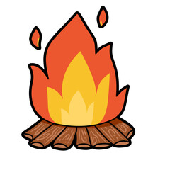Campfire Illustration for Outdoor Activities