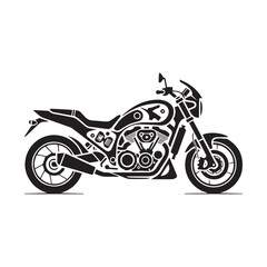 Obraz premium Black silhouette of a classic American motorcycle vector illustration