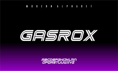 Obraz premium Modern alphabet font with GASROX style letters