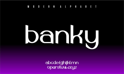 Obraz premium Modern alphabet font Banky with stylish white text