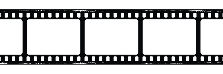 Black Film Strip with Perforations and Empty Frames movie cinema